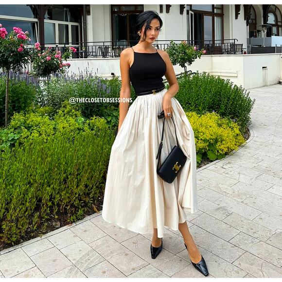 ZARA BLOGGER FAVE!!! Textured Midi Skirt NWT - Picture 3 of 16